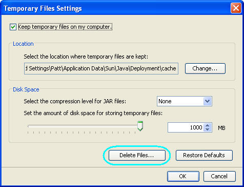 Temporary Files Setting
